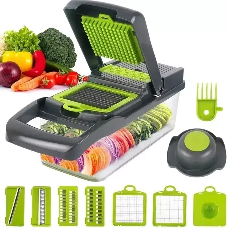 

In 1 Fruit & Vegetable Cutter With Container, Slicer, Grater, Chopper, Mincer, Fast And Easy Food Preparation, Eggs, Salad,