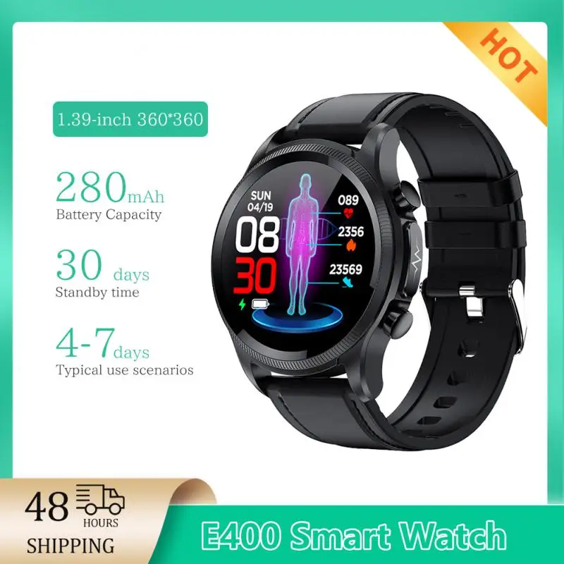 

Смарт-часы E400, ЭКГ, PPG, HRV, PTT, измерение кровяного давления, кислорода, температуры тела, IP68, Водонепроницаемый Фитнес-трекер, Смарт-часы