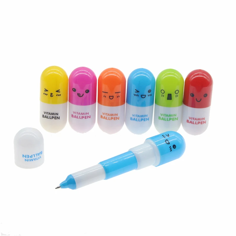 

1pc Cartoon Colorful Flexible Capsule Ballpoint Pen Cute Pill Gifts Telescopic Pens Stationery Creative Gifts School Supplies