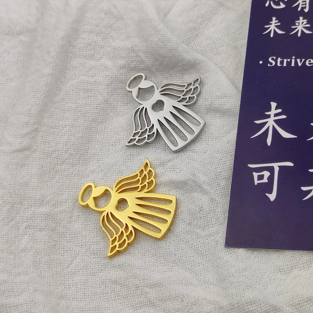 

Новые ювелирные изделия, 5 цветов, подвеска в виде ангела для женщин и мужчин, нержавеющая сталь, используется для сережек, подвесок, ожерели...