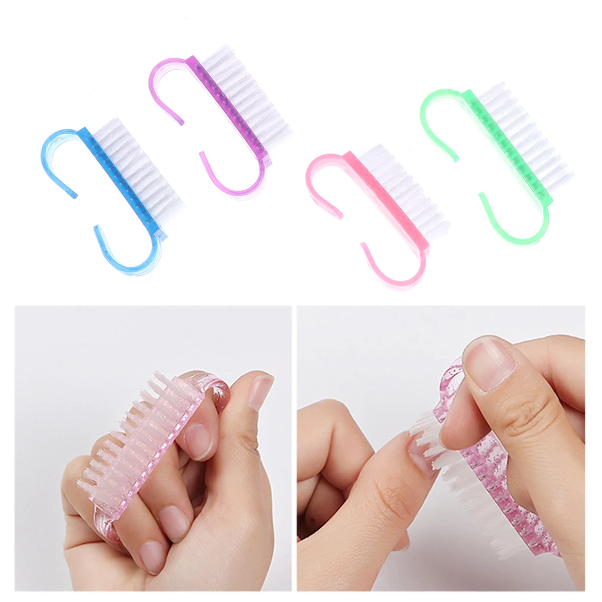 

4pcs Cleaning Nail Brushes Cleat Shape Nail Art Care Dust Brushes Manicure Tools