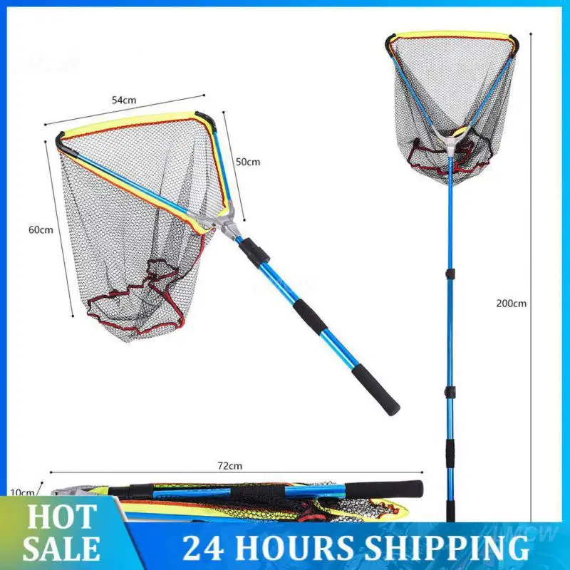 

Handle Fishing Nets Portable Aluminum Alloy Fly Fishing Landing Net Fishing Supplies Flying Fishing Net Ultralight High Strength