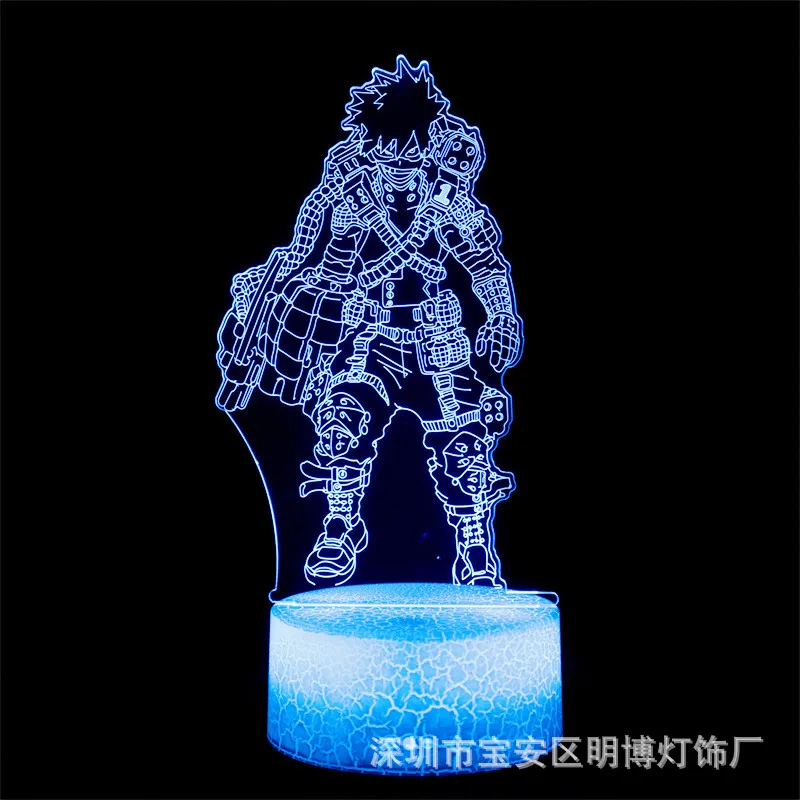 

Светодиодный светильник My Hero моя геройская академия, аниме Bakugou Katsuki, светодиодный светильник для спальни, 3D ночсветильник, лампа, акриловое ...