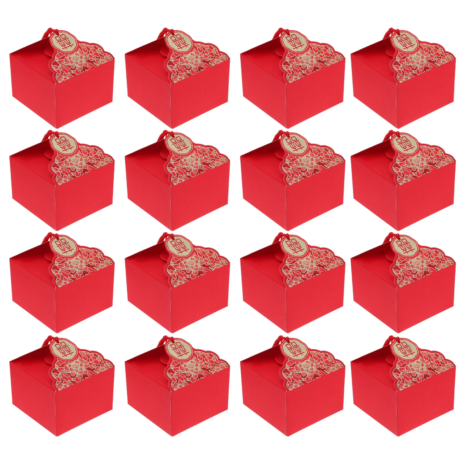 

Box Wedding Gift Candy Chinese Boxes Paper Favor Case Party Container Chocolate Treat Favors Red Xi Bags Supplies Packing Cookie