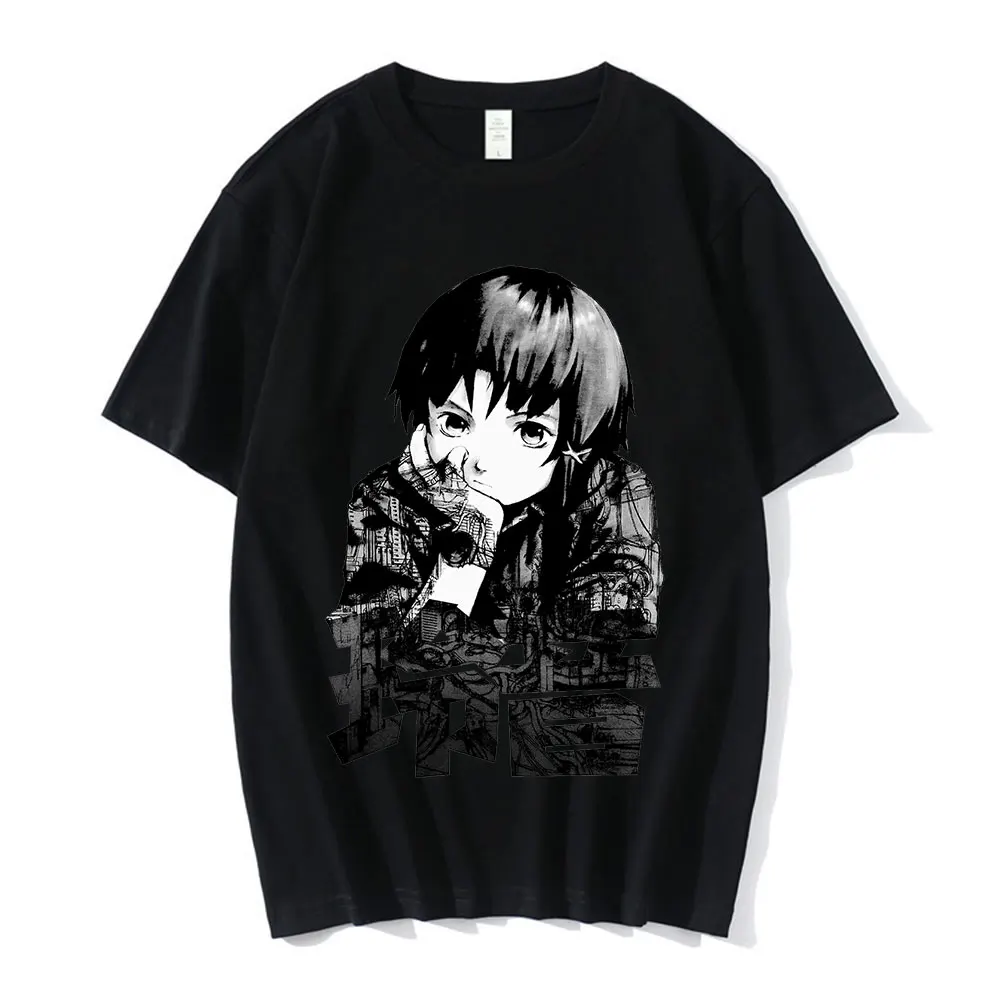 

Anime Serial Experiments Lainscience T Shirt man Graphic Printed Fashion Harajuku 2023 Clothes Causal Female Y2K Tops Tee
