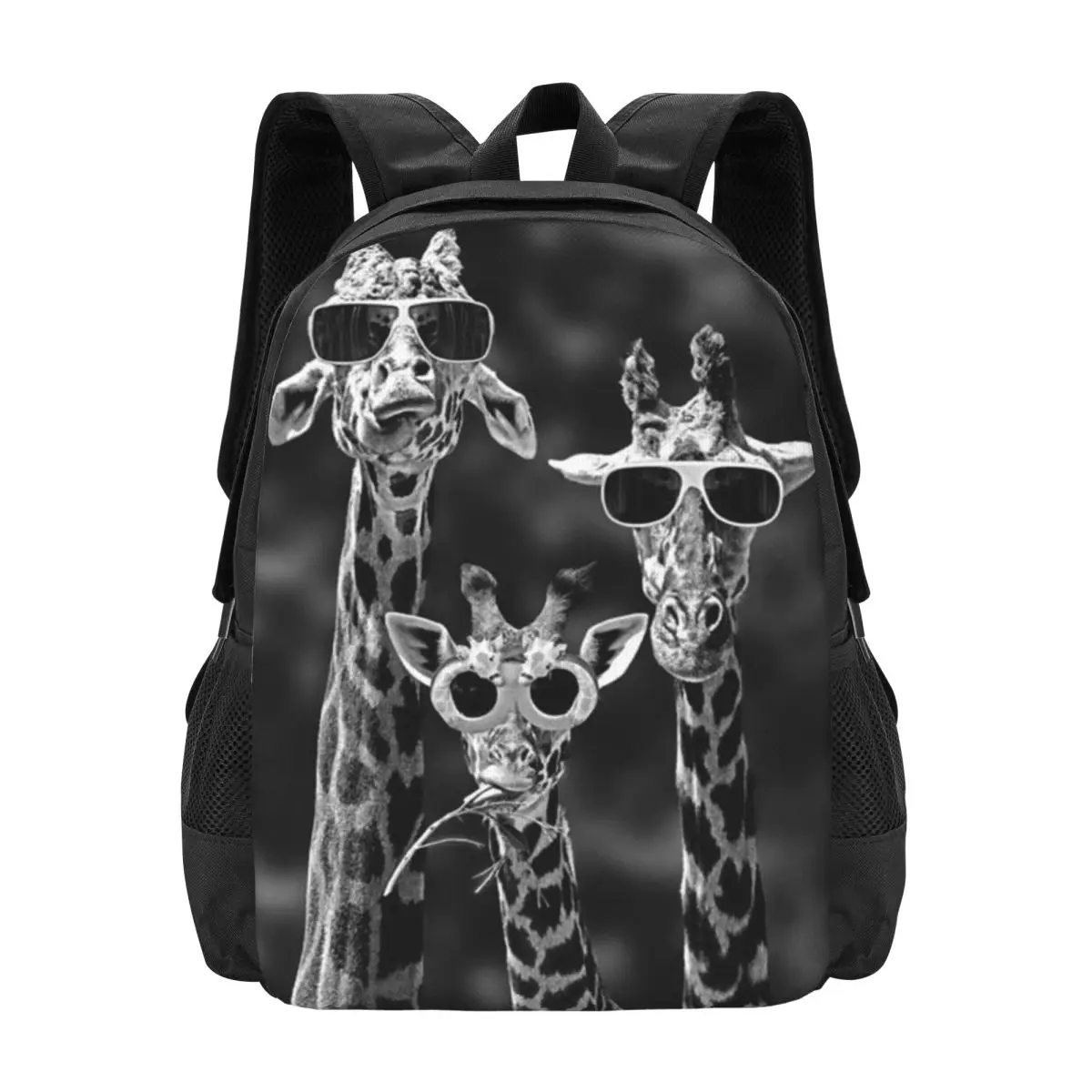 

Cool Giraffe Family Simple Stylish Student Schoolbag Waterproof Large Capacity Casual Backpack Travel Laptop Rucksack