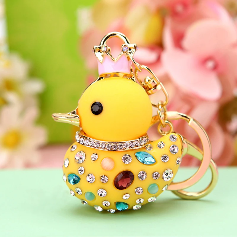 

Creative Diamond Duck Keychain Personality Shiny Animal Keyring Cute Car Backpack Pendant Exquisite Gift DIY Accessories Jewelry