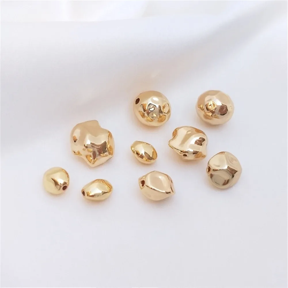 

14K Gold Filled Plated Stone loose beads irregular shaped beads handmade diy bracelet earrings first jewelry with beads