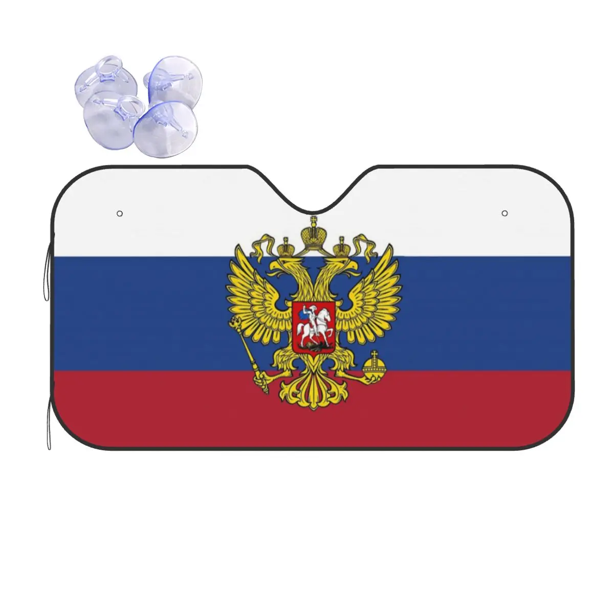 

Передний козырек для лобового стекла с российским флагом, 70x130 см