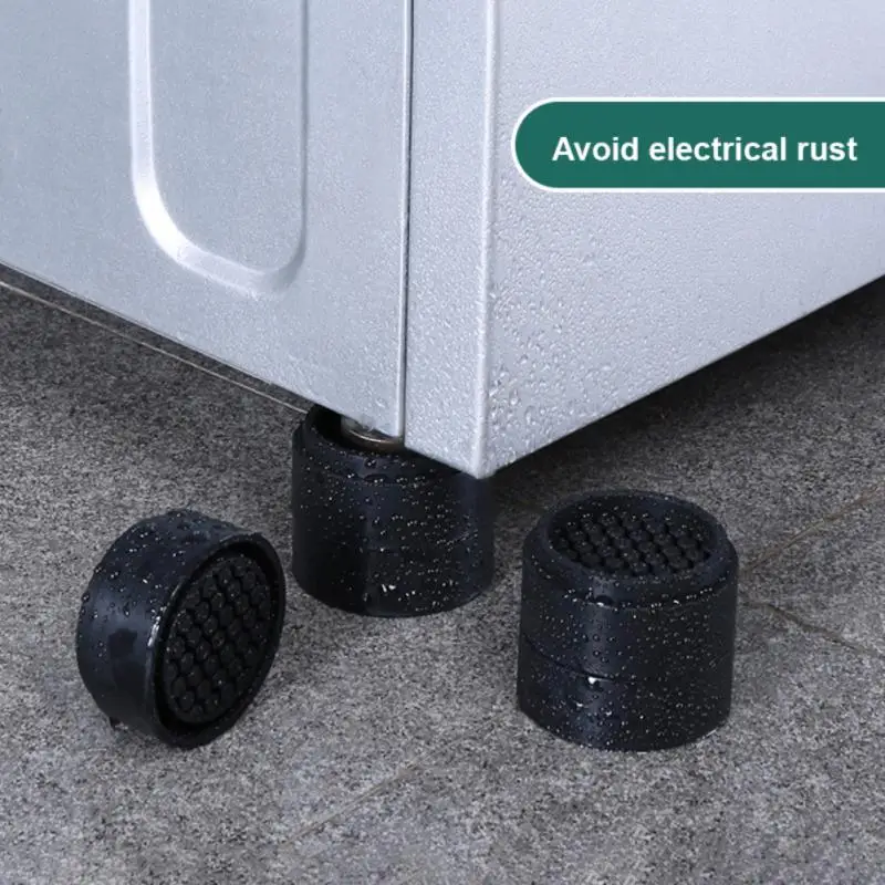 

4Pcs Feet For Washing Machine Walking Pad Rubber Anti Vibration Noise Reduce Shake Free Shock Absorbing Non-slip Foot Pads Black