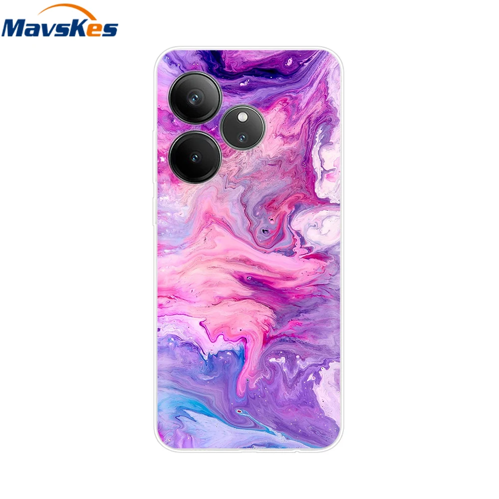 Флип-чехол для Realme GT 6 6T мягкий силиконовый защитный чехол GT6 GT6T бампер с цветочным