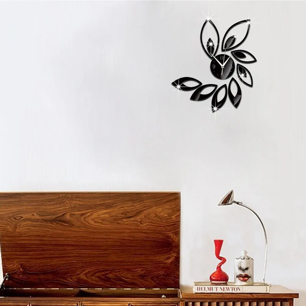 

Большие настенные 3d-часы в современном дизайне, кварцевые модные акриловые украшения «сделай сам» с зеркальными наклейками для гостиной, д...