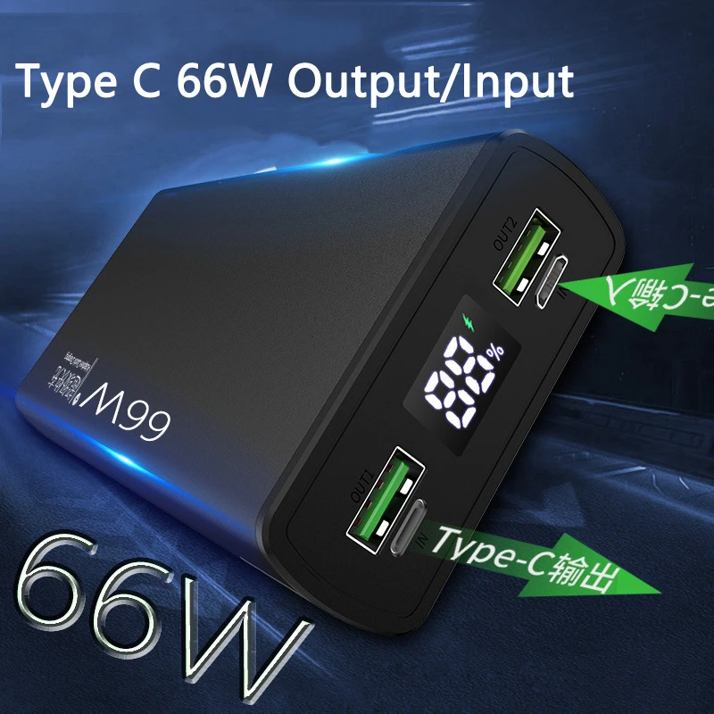 

10000/20000mAh Power Bank 66W Type C Super Fast Charging for Huawei P40 P50 Powerbank for iPhone 13 12 Samsung S21 S22 Poverbank