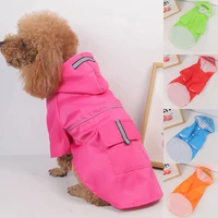 summer fluorescence pet raincoat waterproof hooded dogs clothes high guality reflective strip cat dog rain coat dogs raincoats