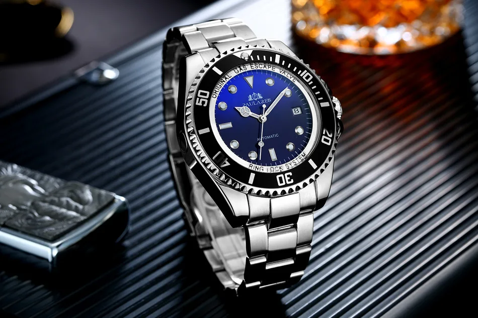 Часы наручные GMT Мужские механические водонепроницаемые до 100 м |