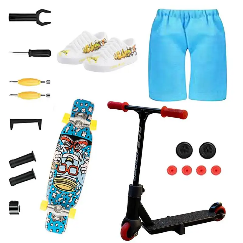

Finger Toy Skateboards Fun Finger Toys Set Includes Finger Scooter Finger Pants Shoes Finger Replacement Wheels And Tools Party