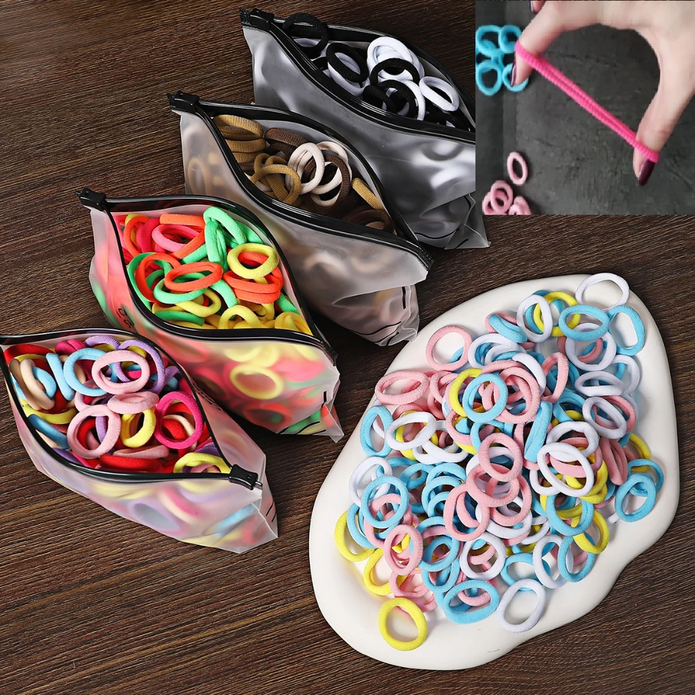 

50/100pcs Color Elastic Leather Band for Baby Girls Nylon Hair Rope for Kid Hair Band Without Damage Hair Baby Hair Accessories