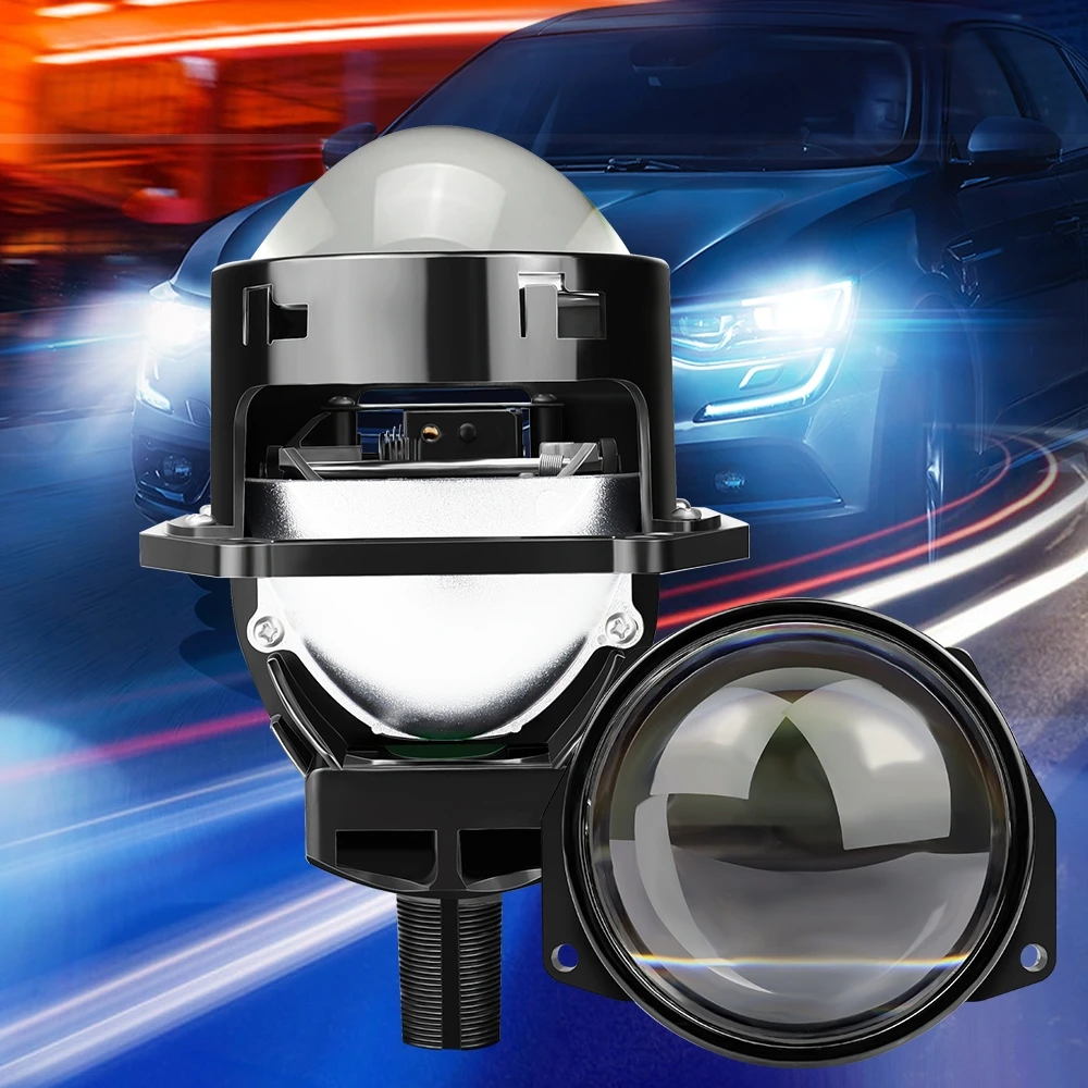 

3-дюймовая линза для передней фары головного света H4 H7, проектор, яркий Дальний и ближний свет, автомобильные фары 110 Вт, светодиодные ангельские глазки, аксессуары для модификации 6000K