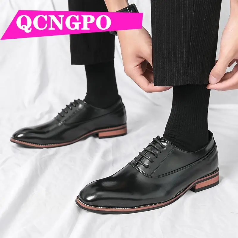 

Oxford shoes wedding shoes men's meeting shoes Cow Hide formal shoes office shoes groom leather shoes lace up shoes business