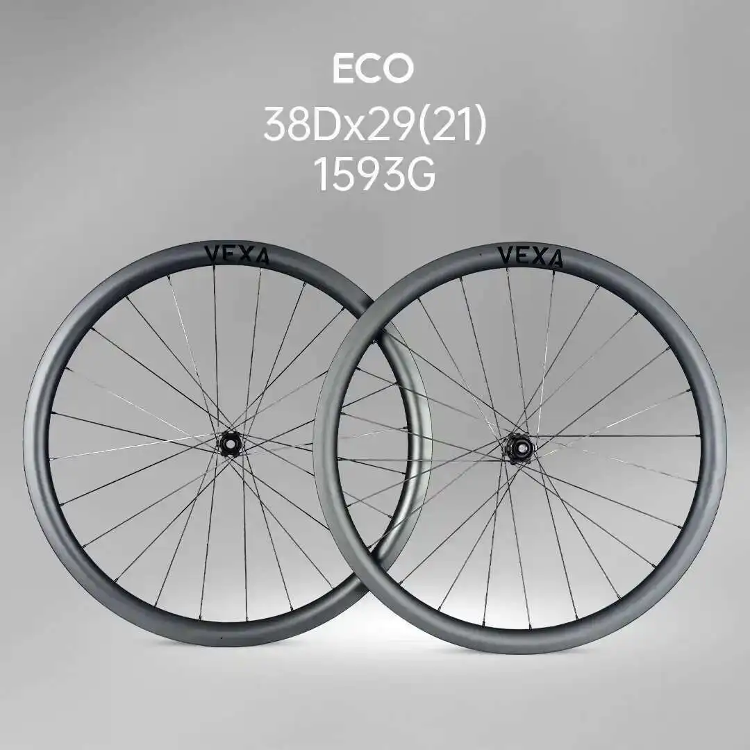Фото VEXA ECO Дисковый дорожный велосипед 700C Колесная пара из углеродного волокна Бескамерные карбоновые колеса 38/50 мм с глубиной Дисковый тормоз 4 собачки 48T №5