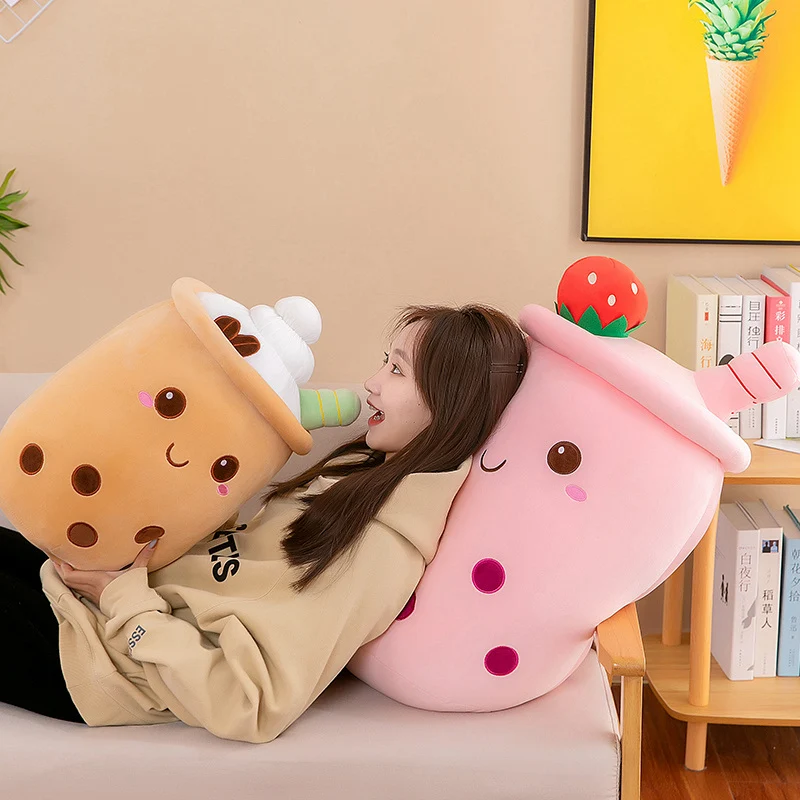 Фото Bubble Tea Boba Plushie Kawaii Декор комнаты Плюшевая игрушка Мягкое мороженое Еда Чай с молоком Мягкая подушка для объятий Подарок на день рождения для детей №2