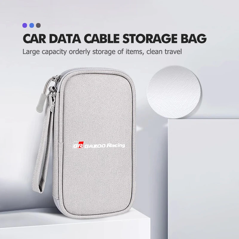 Фото Автомобильная цифровая сумка для хранения, органайзер для кабелей USB, держатель для Toyota GR Sport Gazoo Racing Yaris 86 Corolla Hilux Supra №3