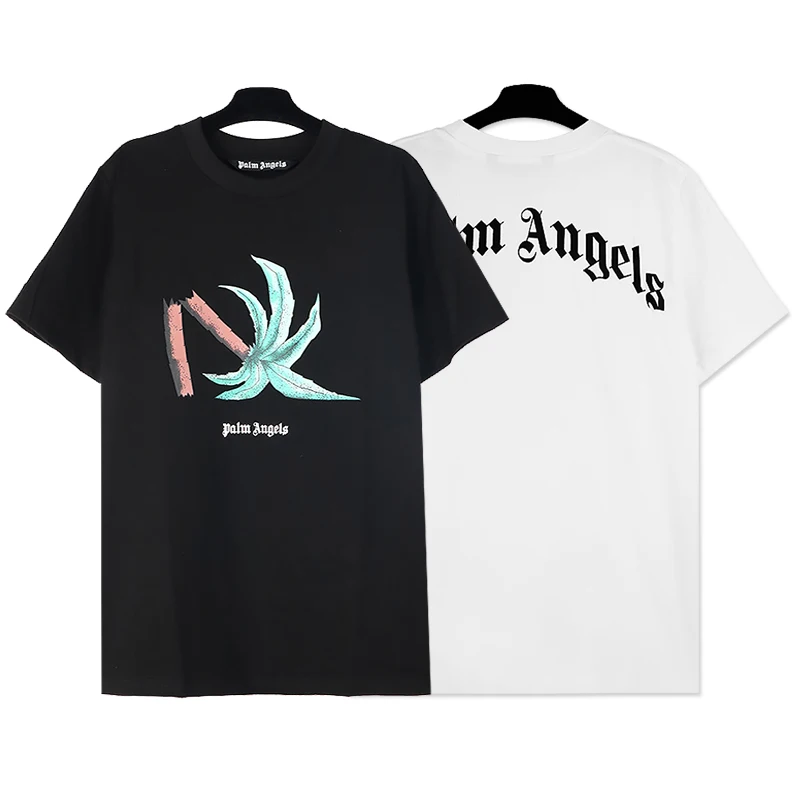 

Palm Angels Coconut Tree Letter Logo T Shirts Men and Women Summer Short Sleeve T-shirt Men's Loose Sleeve 22SS Trendy T-shirt