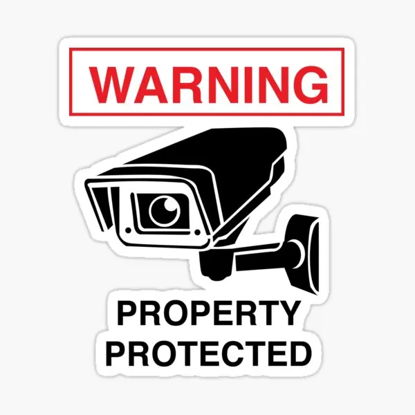 Security Camera Sign  5PCS Car Stickers for Water Bottles Fridge Room Bumper Background Luggage Decorations Art Anime Funny Home