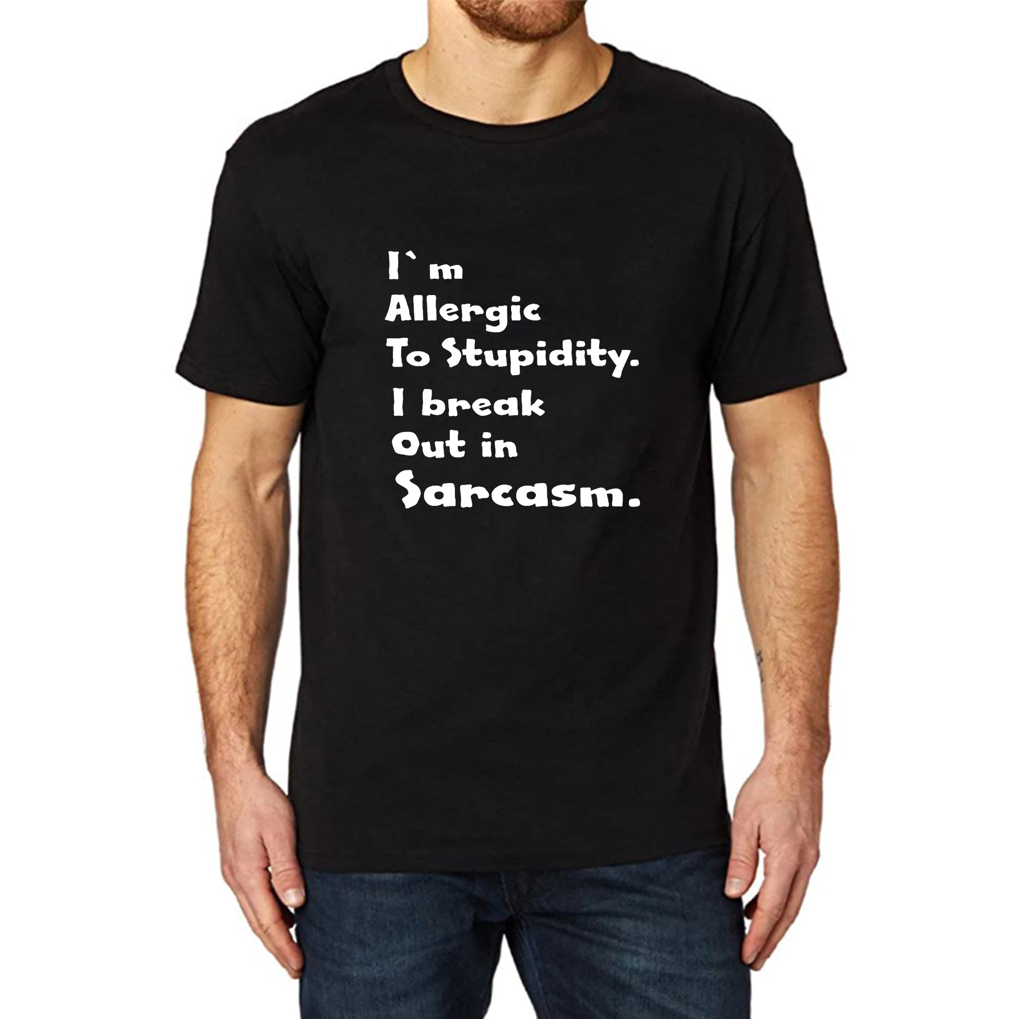 

Lyprerazy I'M ALLERGIC TO STUPIDITY Funny Printed Men T-Shirt