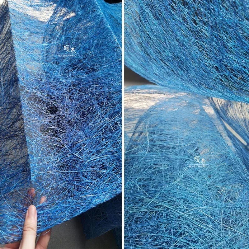 

Тканая сетчатая ткань полый синий творческий художественный дизайн декоративные аксессуары оптовая продажа ткани ручной работы Diy материал