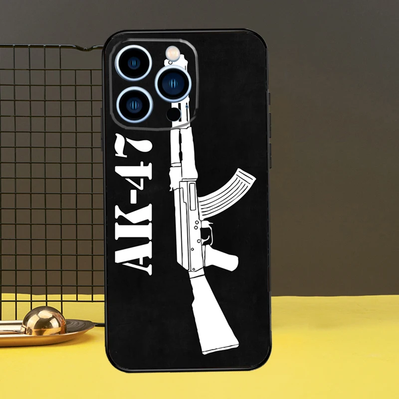 Чехол AK47 Gun для телефона iPhone 11 12 13 14 16 15 Pro Max Mini 7 8 Plus X XR XS чехол