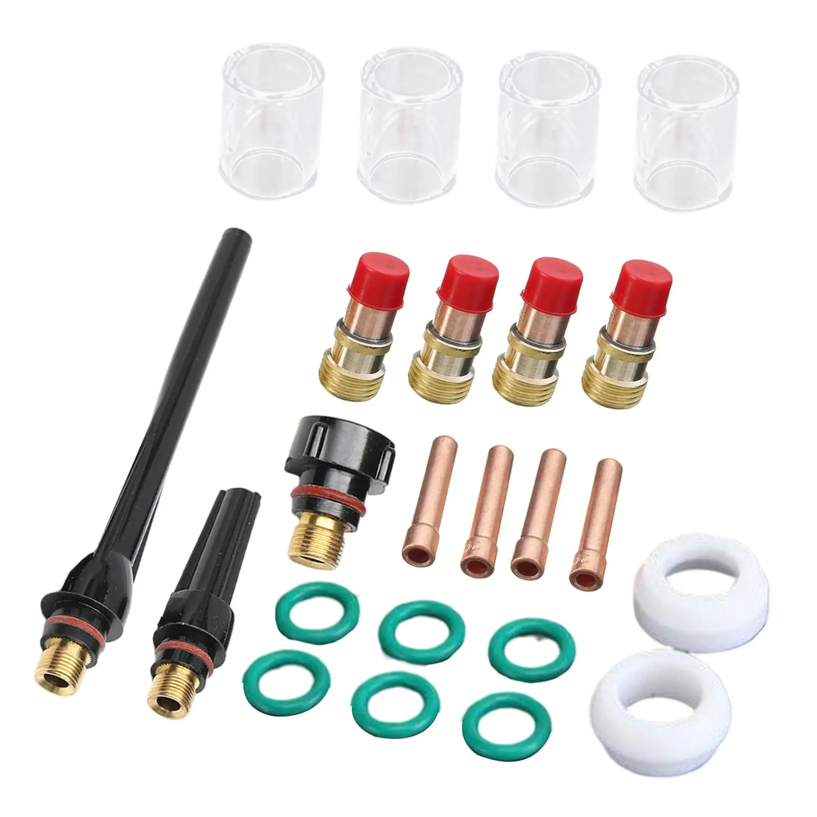 

23 Pieces TIG Glass Lens Collet Nozzle Set fits for WP 17/18/26, DIY Work