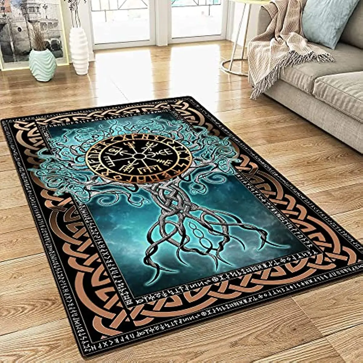 

Nordic Vikings Tree of Life Norse Carpet for Living Room Home Decorations Sofa Table Large Area Rugs for Bedroom Floor Mat Tapis