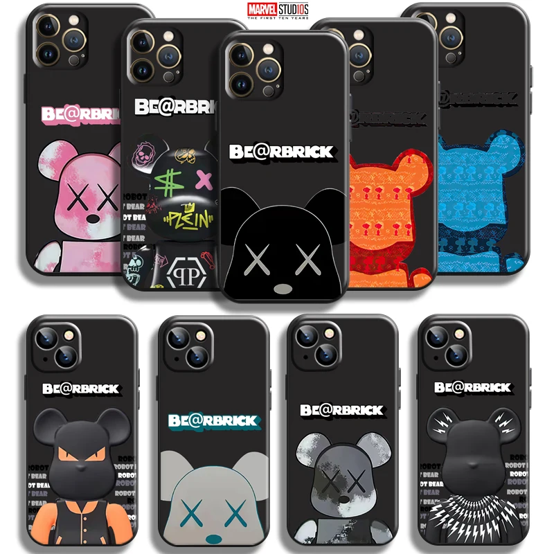 

Fashion Luxury Cute Bear For Apple iPhone 13 12 11 Pro Mini X XR XS Max SE 5 5s 6 6S 7 8 Plus Phone Case Soft Coque Funda