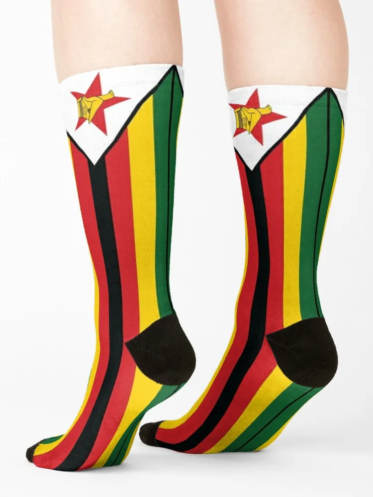 Спортивные крутые носки с флагом Зимбабве для женщин и мужчин