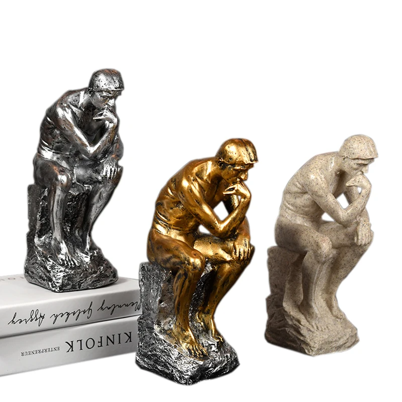 

Античная сидячая фигурка, скульптура из смолы, поделки для дома и офиса, статуэтка Ретро, ручная работа, деловой подарок