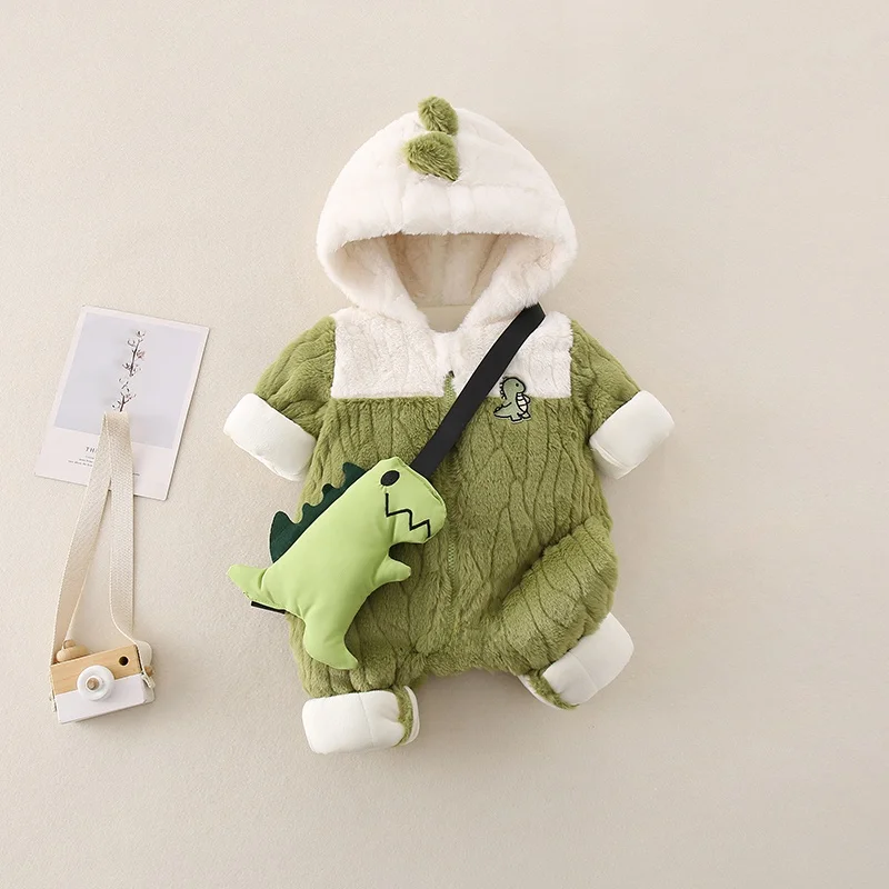 Детская одежда Зимняя Комбинезон для маленьких мальчиков на флисовой подкладке