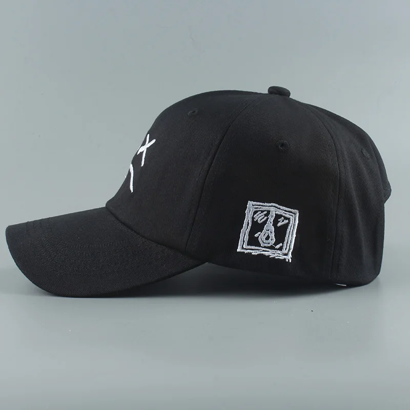 Summer Dad Hat Embroidery 100% Cotton Baseball Cap Sad face White Black Hat Golf Cap Hip Hop Snapback Women Men