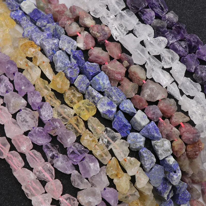 

8-15mm Irregular Freeform Raw Stone Beads Strand Natural Crystal Agate Minerals Charms for DIY Jewelry Making Support Wholesale
