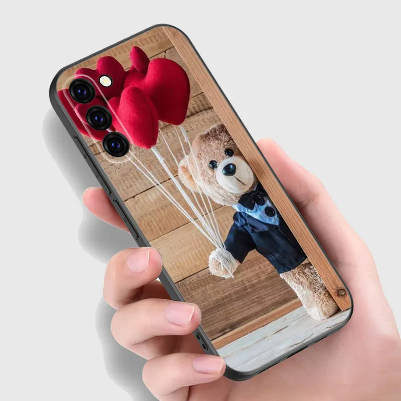 Милый чехол для телефона Тедди Samsung A13 A22 A24 A32 4G A25 A34 A35 A52S A53 A54 A55 A73 5G A12 A14 A15 A23 A31 A33 A50