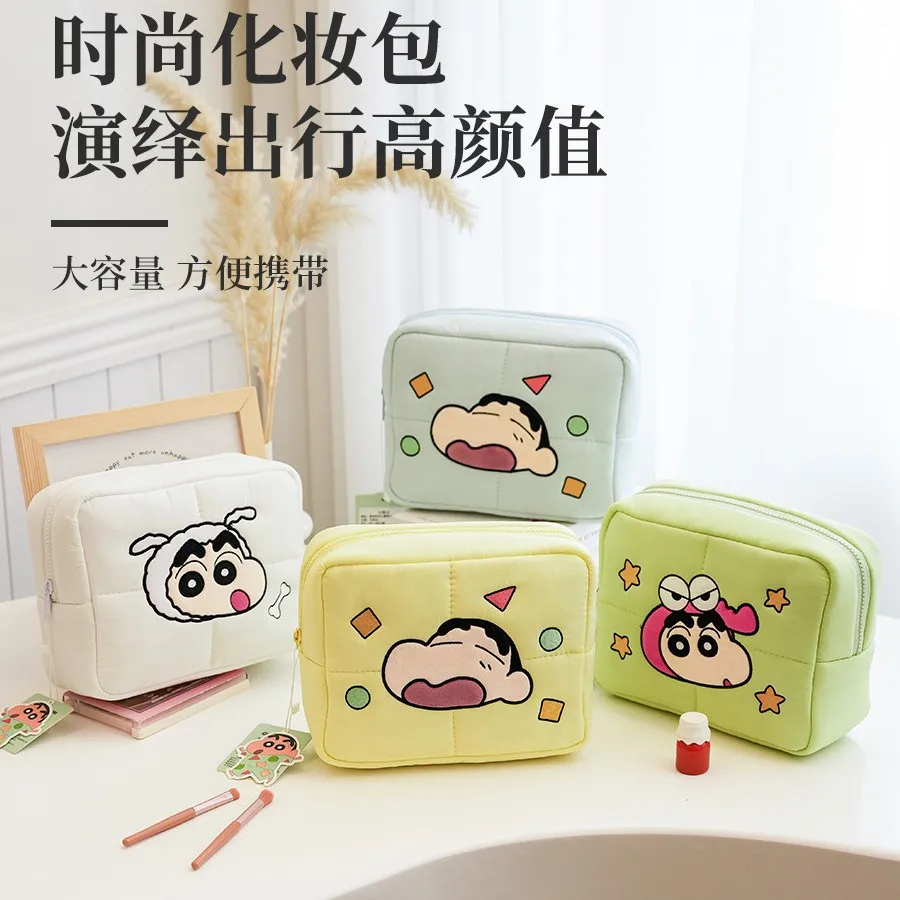 Новый аниме карандаш Шин-тян пуховая косметичка Kawaii большая вместительная