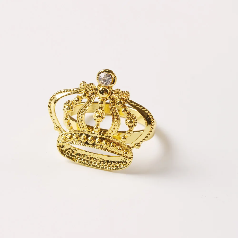 12 шт. кольца для салфеток в форме короны золотые держатели свадебного стола