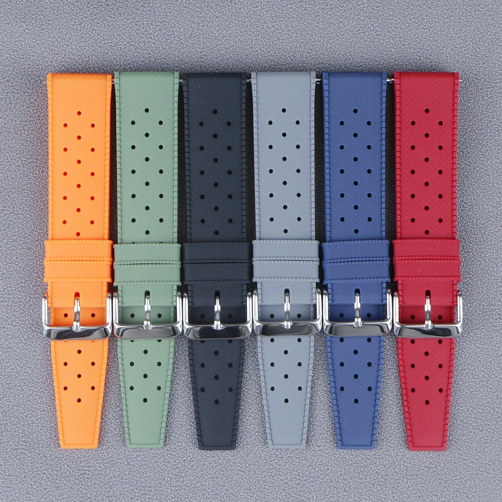 

Tropical Rubber Watch Strap Quick Release Watch Band 18mm 20mm 22mm Silicone Tropic Strap Waterproof Diving Smart Watch Strap