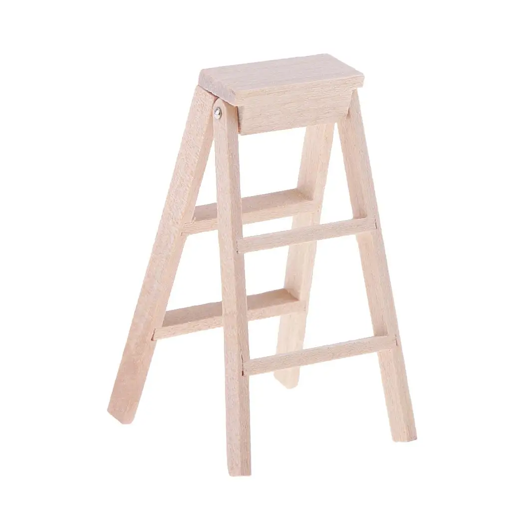 

1/12 Dollhouse Miniature Furniture Outdoor Garden Wooden Folding Ladder