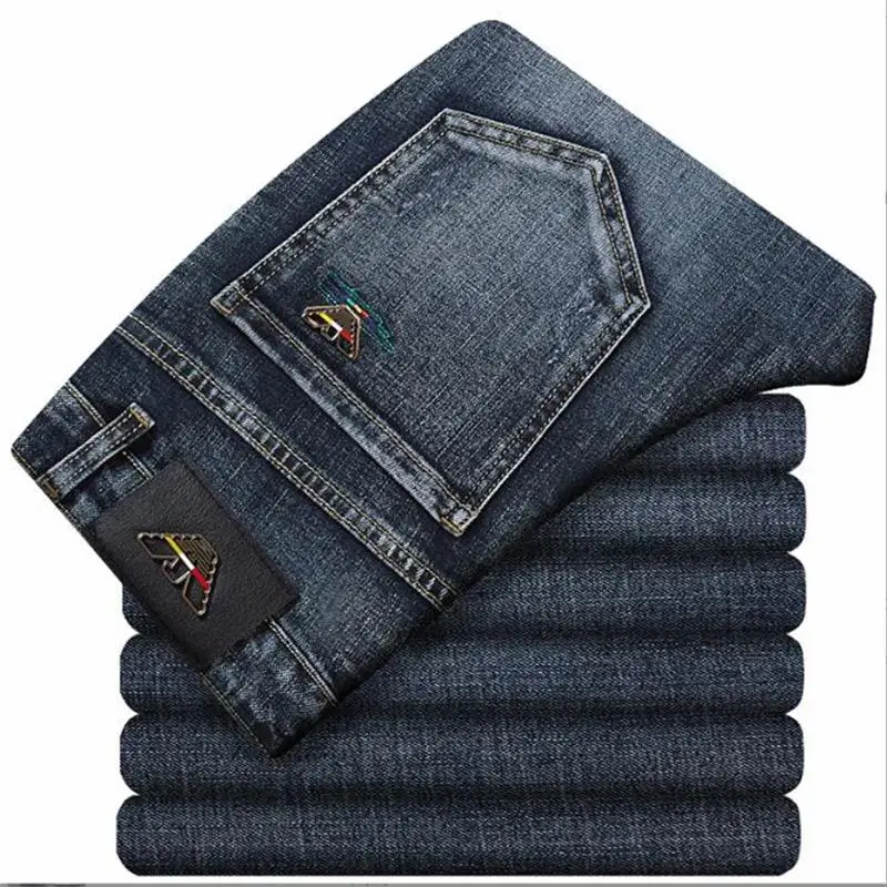 

New Brand High Quality Jeans Men's Comfortable Breathable Cotton Straight Stretch Casual Pants Size 29-40