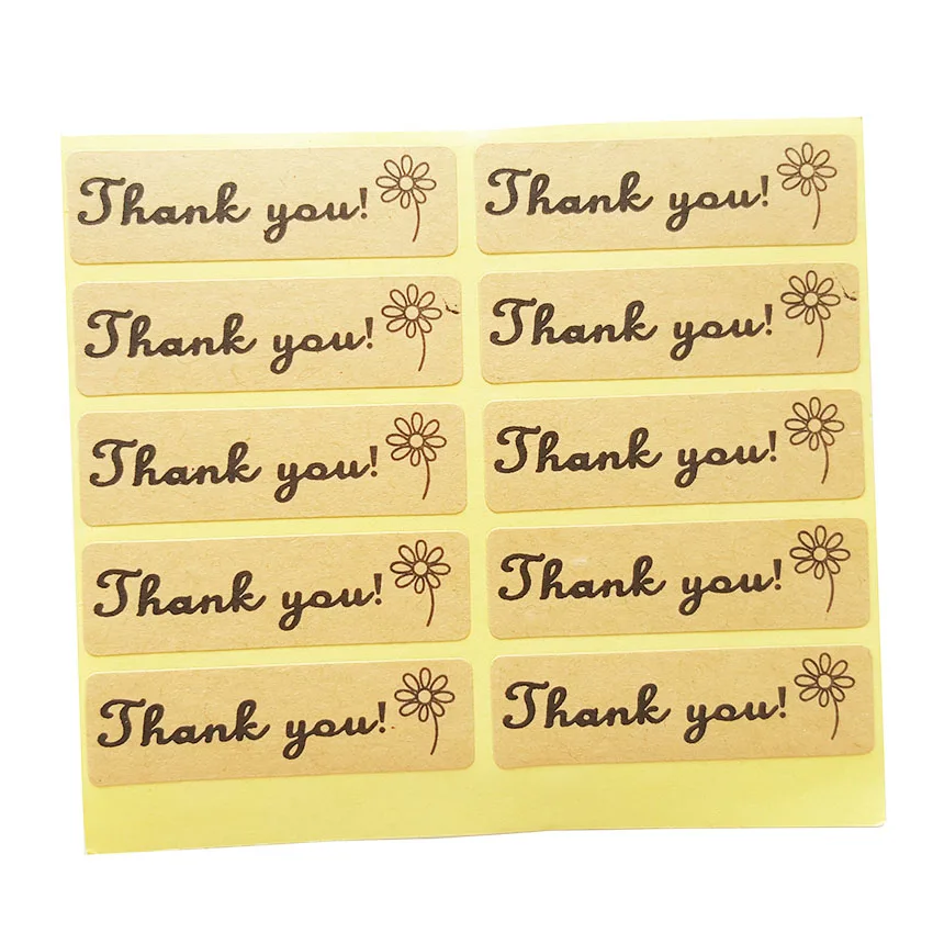 1000 Pcs/lot &quotThank You&quot Flower Sticker For handmade products baking sealing sticker lable Wholesale | Дом и сад