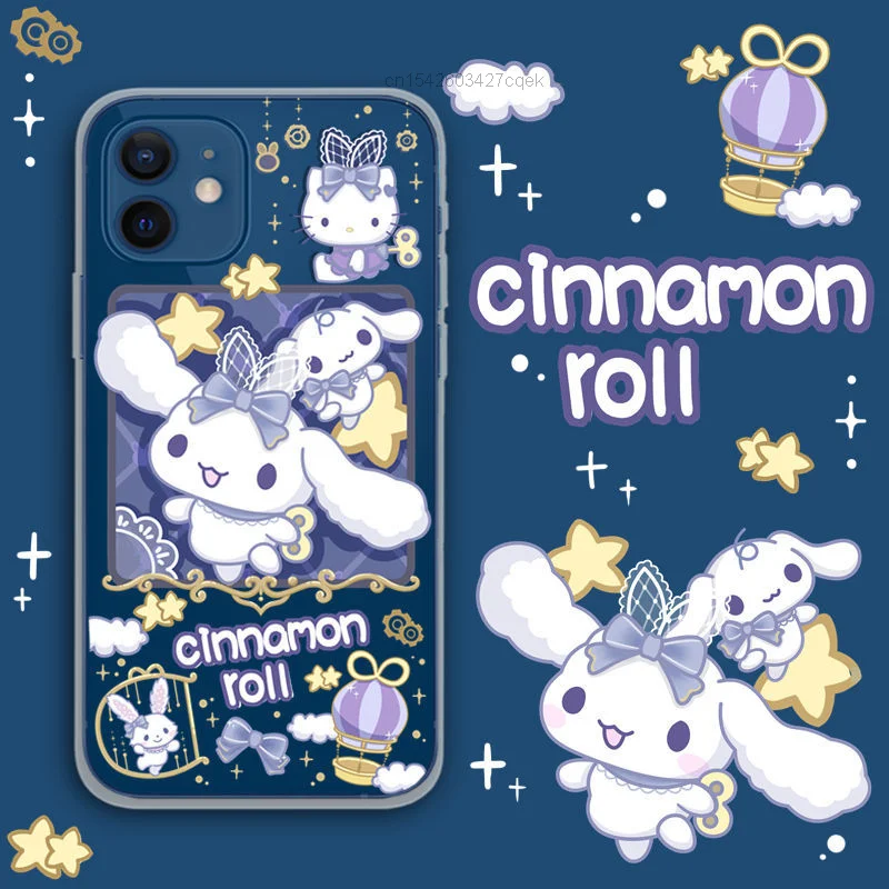 

Sanrio милый мультяшный Коричный прозрачный защитный чехол для женщин Iphone11 12 13 Pro Max Mini Se 6 7 8 Plus X Xs Xr эстетичный чехол