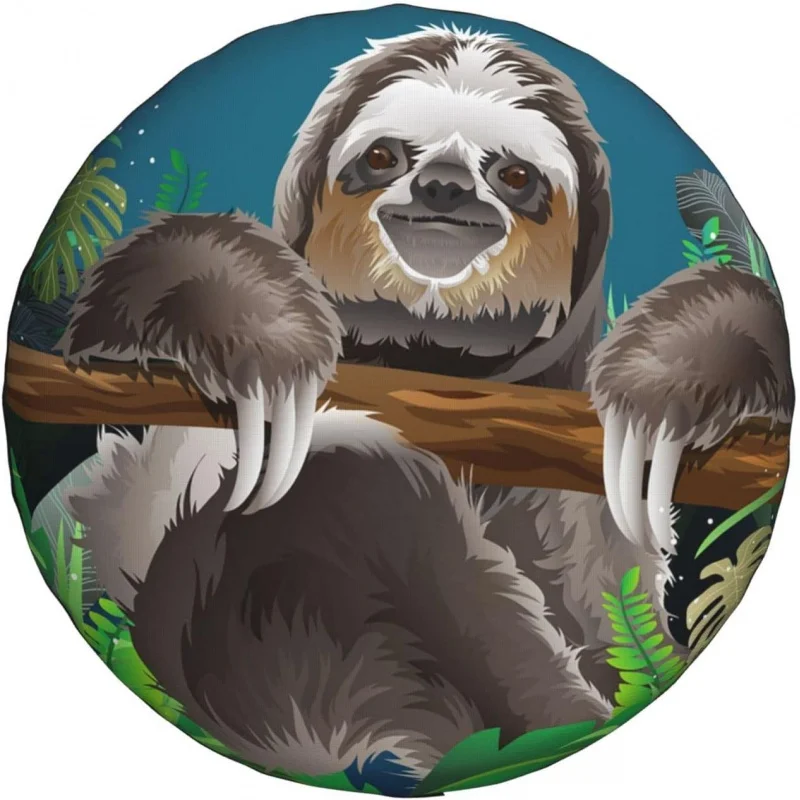 

Sloth Cartoon Spare Tire Cover Wheel Protectors Universal Dust-Proof Waterproof Fit for Trailer Rv SUV Truck Camper Travel Trail