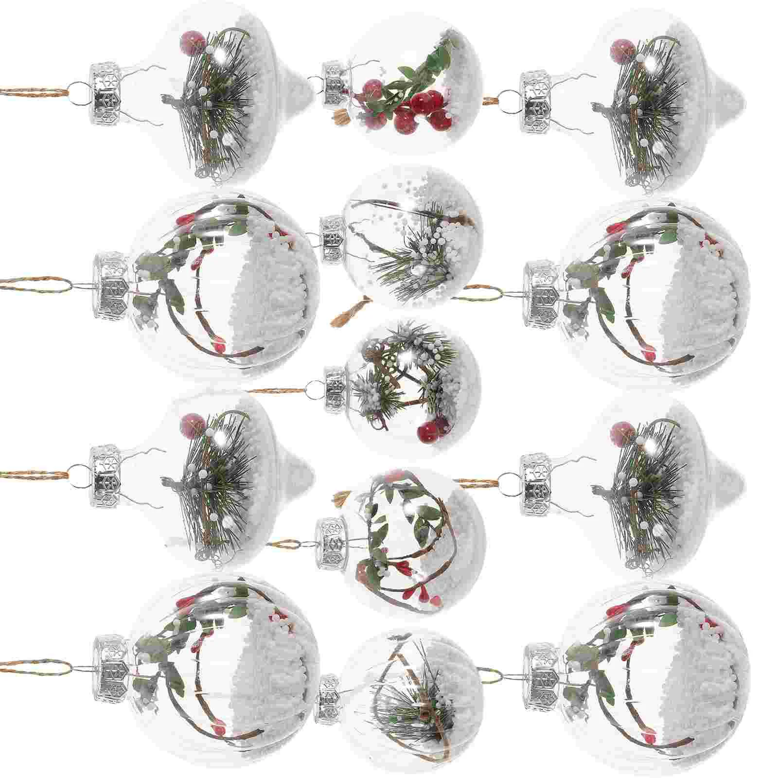 

Christmas Ballsornamentsclearfillable Tree Hanging Supplies Baubles Decorative Pendants Pendant Decor Party Decorations Set Mini