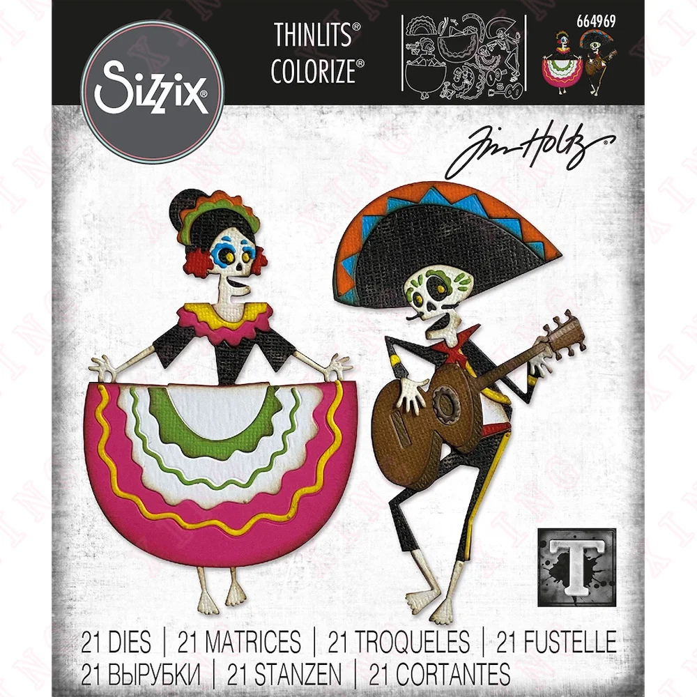 

Newest Decoration Scrapbook Paper Metal Cutting Dies Day of the Dead Colorize Thinlits Embossing Reusable Craft Blade Punch Mold